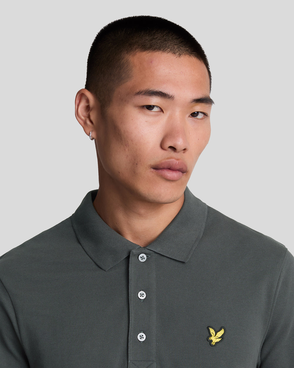 Lyle & Scott Mens Cotton Polo Shirt | Gunmetal