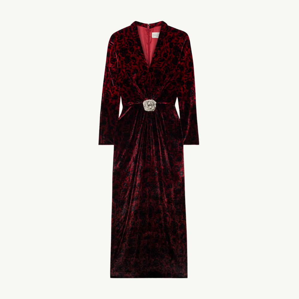Saloni Mya-B Dress - Budapest Ombre/Rose