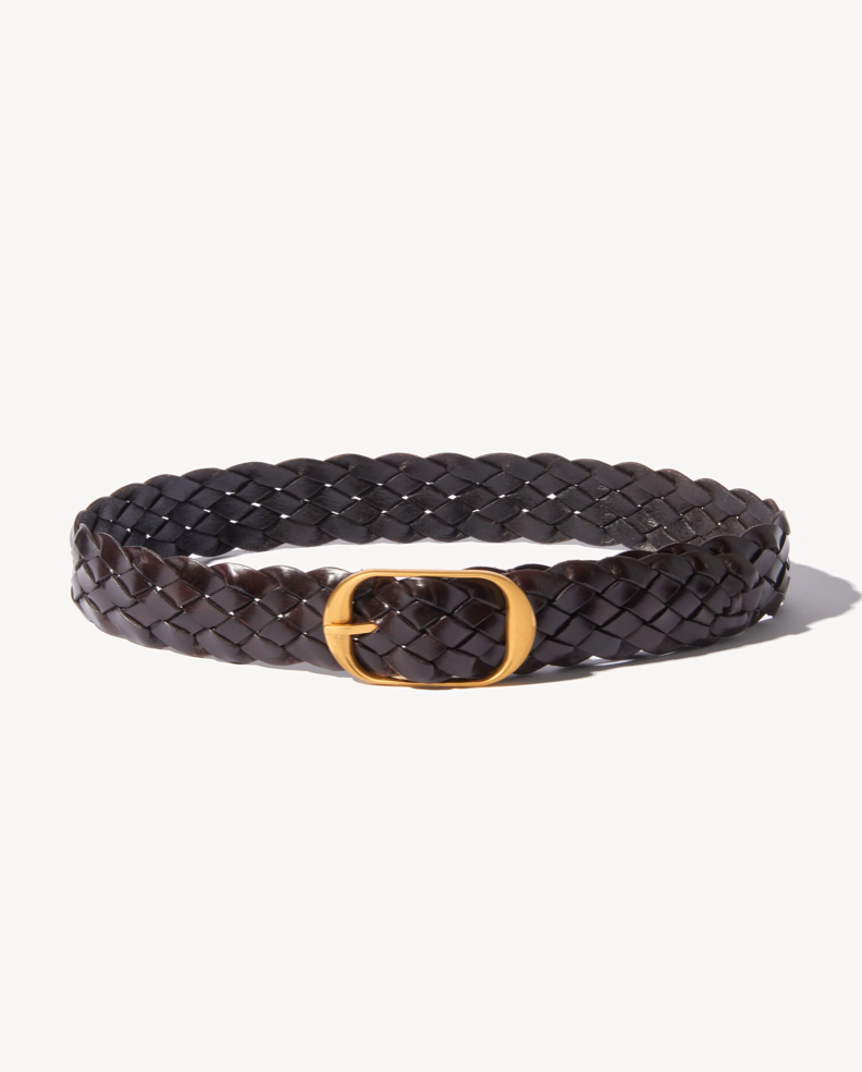 Nili Lotan Braided Reine Belt Brown