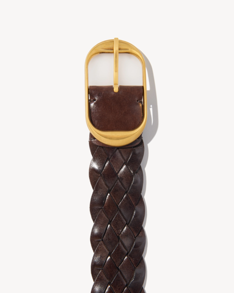 Nili Lotan Braided Reine Belt Brown
