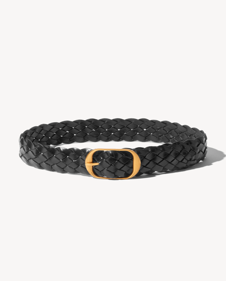 Nili Lotan Braided Reine Belt Black