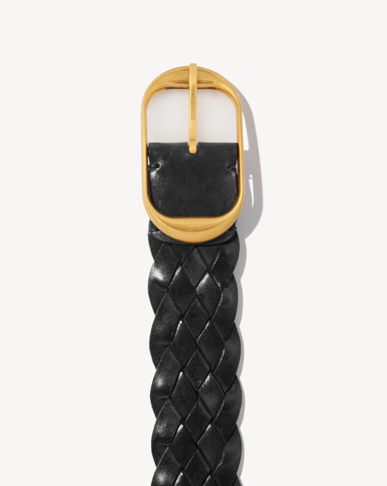 Nili Lotan Braided Reine Belt Black