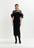 Essentiel Antwerp Isatis Fitted Knit Dress in Black