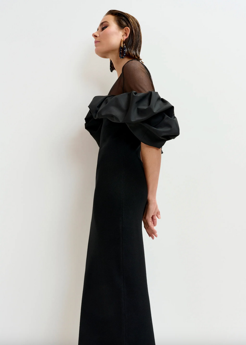 Essentiel Antwerp Isatis Fitted Knit Dress in Black