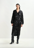 Essentiel Antwerp Ishine Sequin Wrap Dress in Black