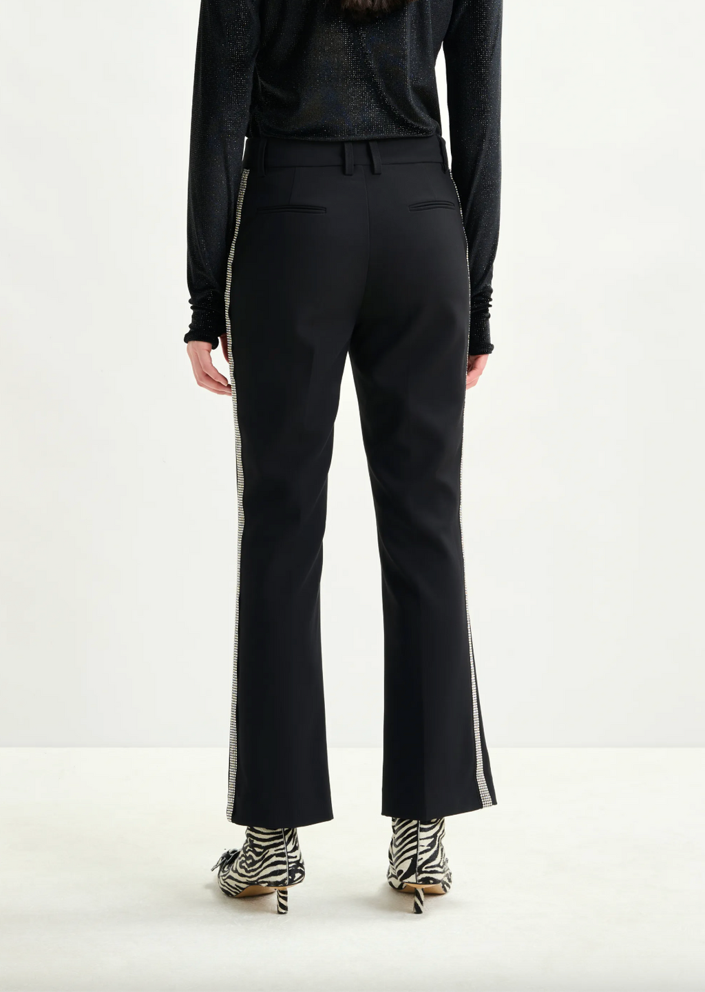 Essentiel Antwerp Ibell Rhinestone Tap Pants in Black