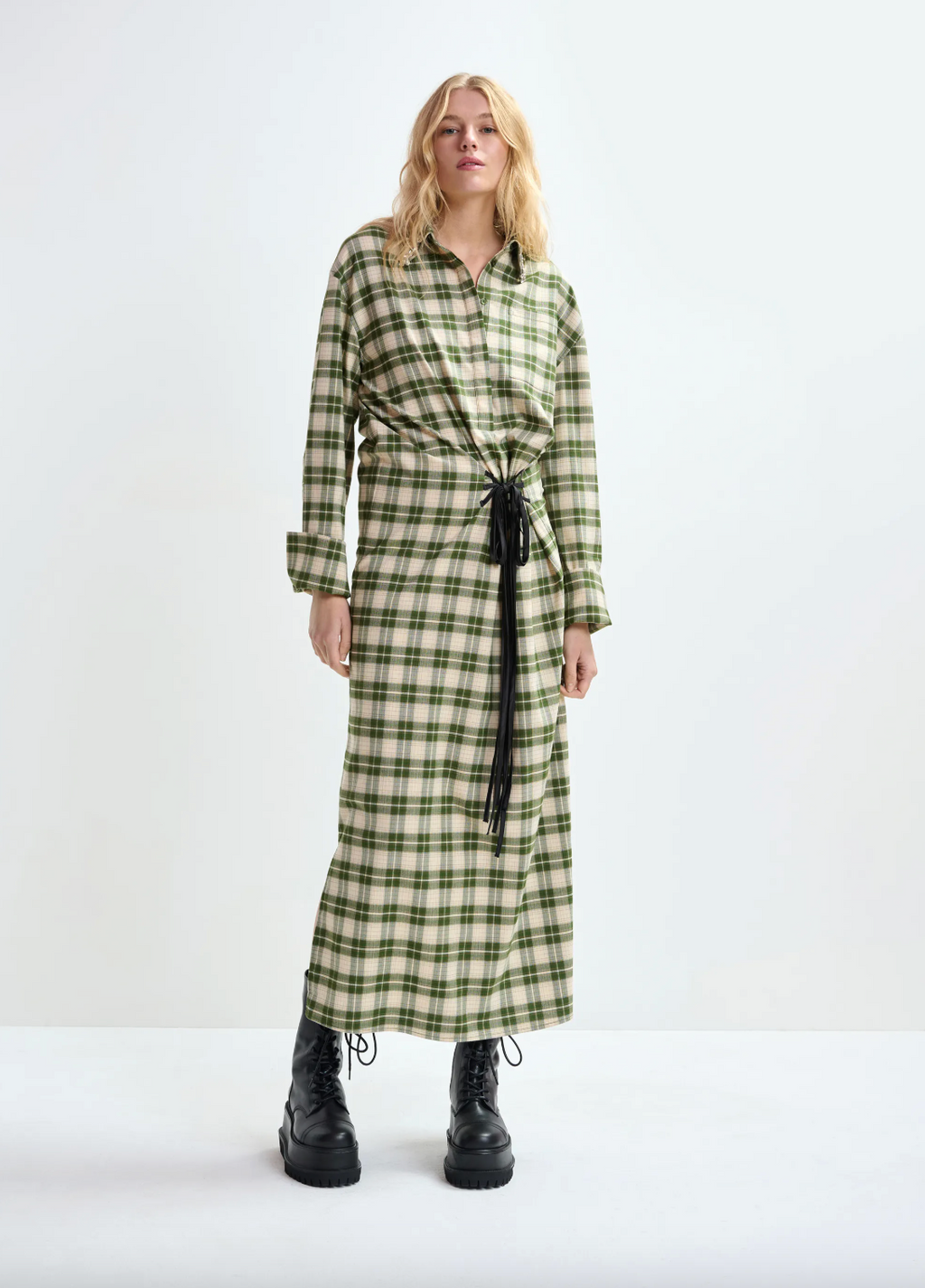 Essentiel Antwerp Jid Maxi Shirt Dress in Off White