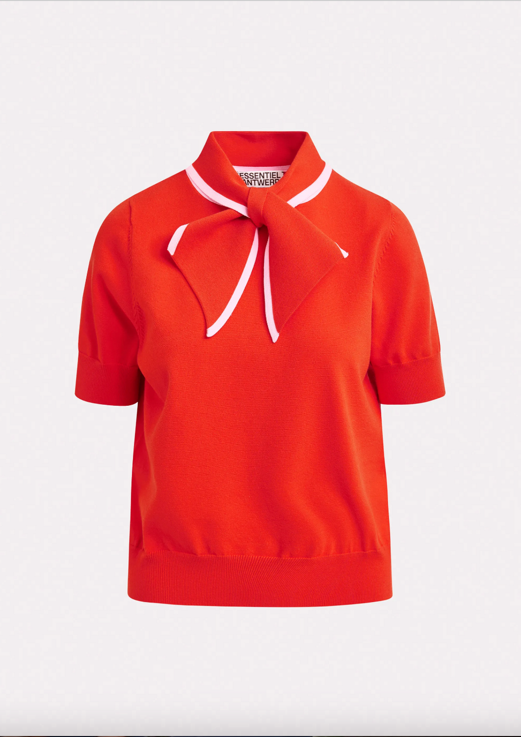 Essentiel Antwerp Jonda Contrast Colour Polo in Orange Brulee
