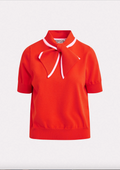 Essentiel Antwerp Jonda Contrast Colour Polo in Orange Brulee