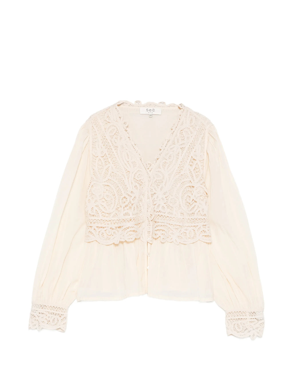 Sea New York Adelina Battenberg Lace Top in Cream