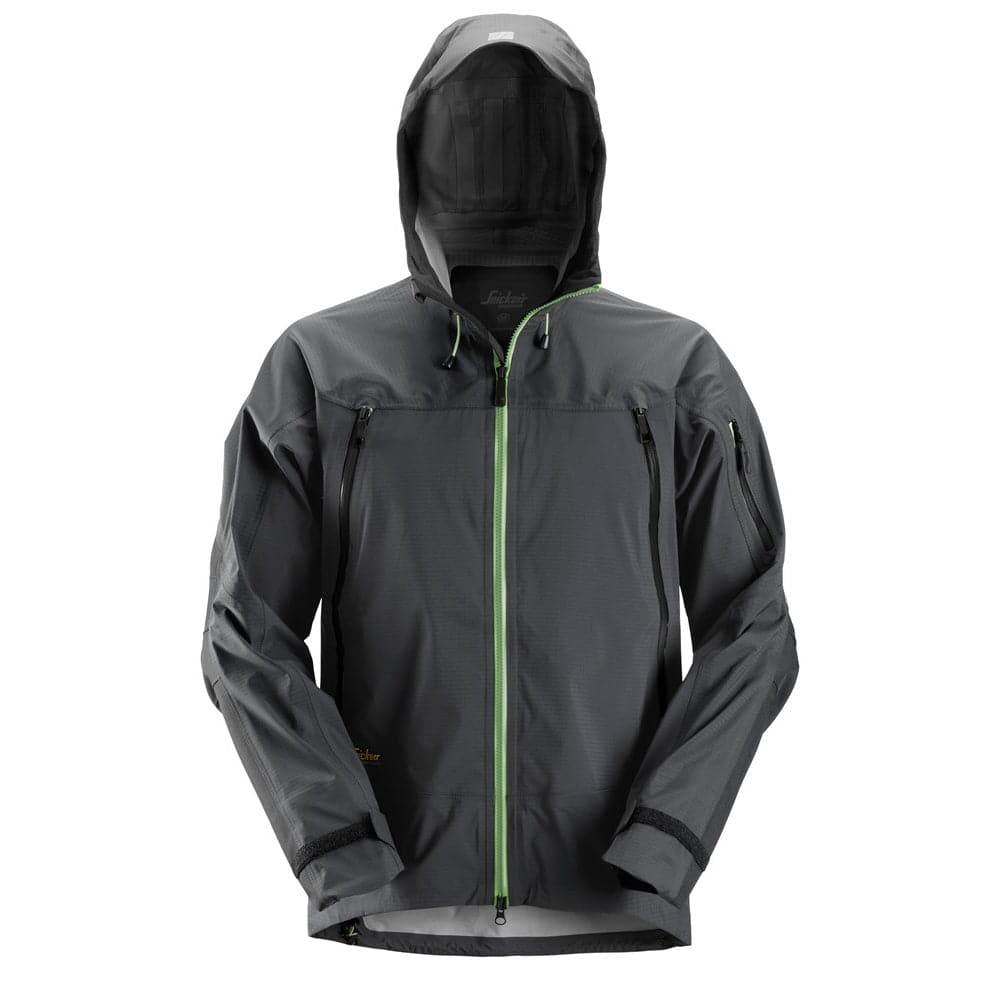 Snickers 1300 FlexiWork Stretch Waterproof Shell Jacket Steel Grey / XL