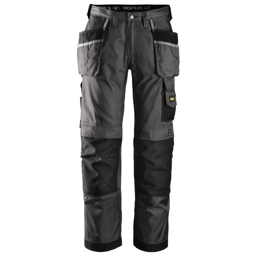 Snickers 3212 Craftsmen Holster Pocket Trousers, DuraTwill Muted Black/Black 36" Waist 28" Leg - Snickers Size: 200