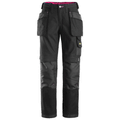 Snickers 3714 Womens Holster Pocket Trousers, Canvas+ Black, 44" Waist 31" Leg-Snickers 52