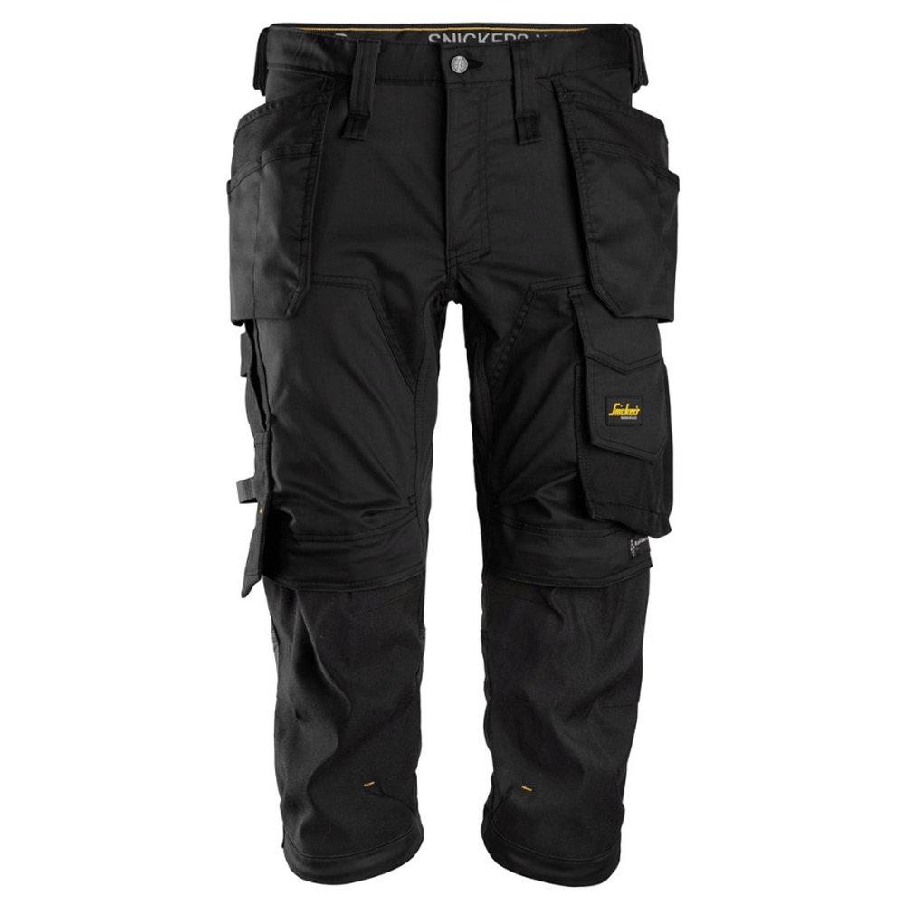 Snickers 6142 AllroundWork, Stretch Kneepad Holster Pockets Pirate Trousers Black 36" Waist - Snickers Size 104