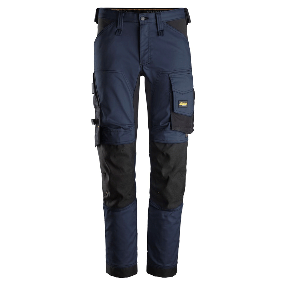 Snickers 6341 AllroundWork Stretch Kneepad Trousers Navy Blue / Black / 48 (33" Waist, 32" Leg)