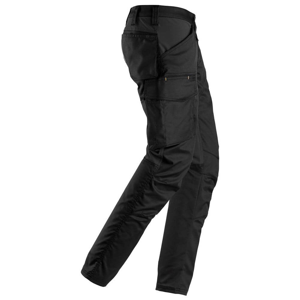 Snickers 6703  AllroundWork, Women’s Stretch Trousers without Knee Pockets Black / 31" Waist - 29" Leg