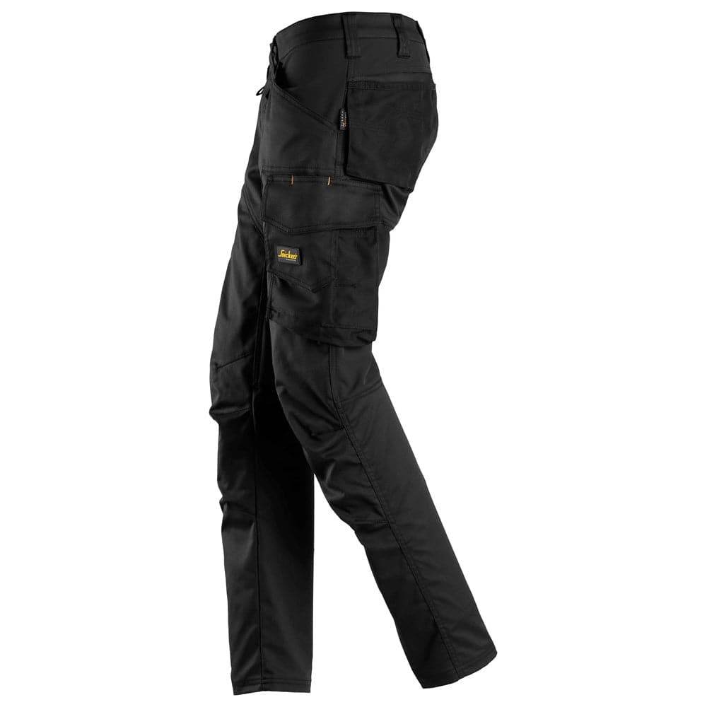Snickers 6703  AllroundWork, Women’s Stretch Trousers without Knee Pockets Black / 31" Waist - 29" Leg