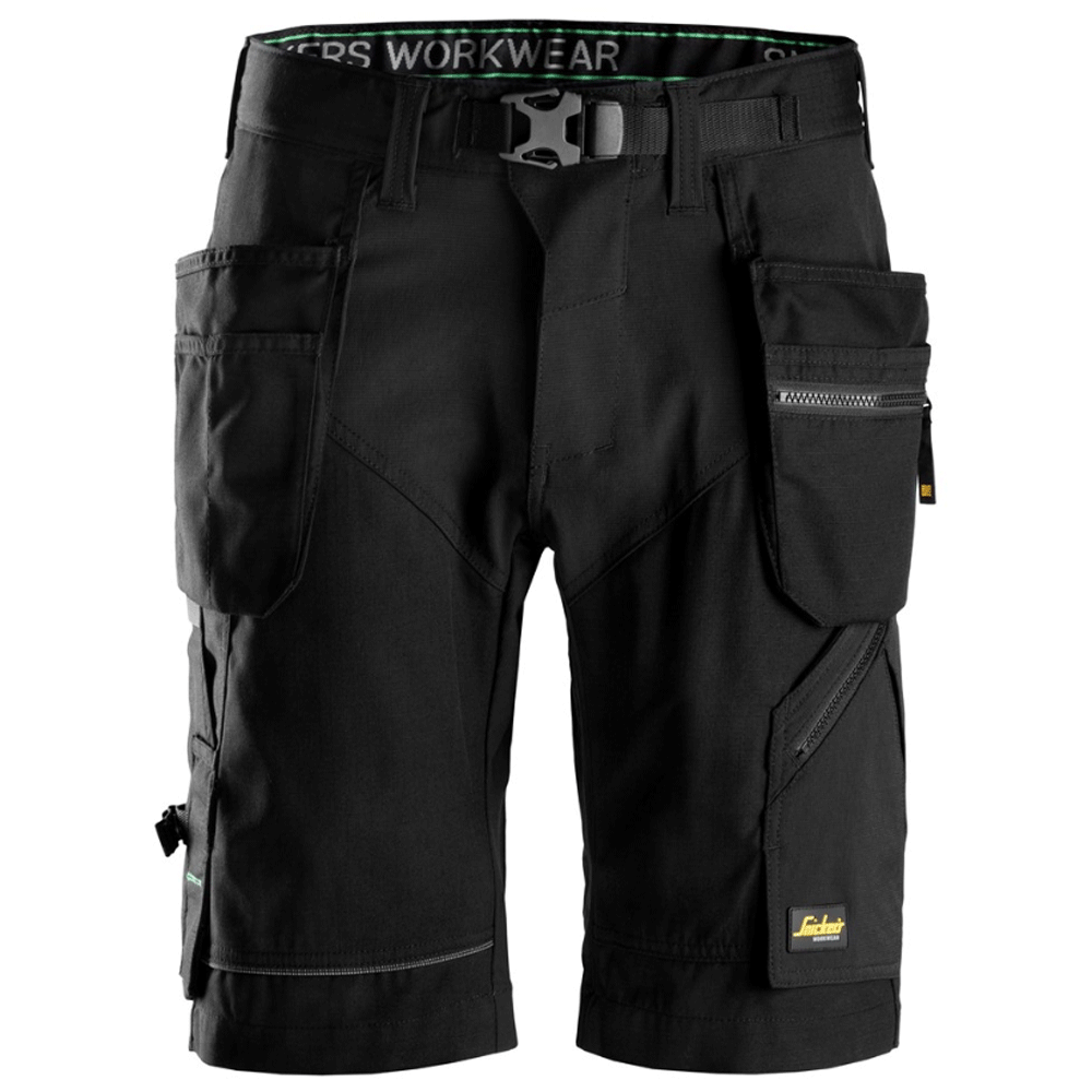 Snickers 6904 FlexiWork Holster Pocket Work Shorts Black 33" Waist - Snickers Size 48