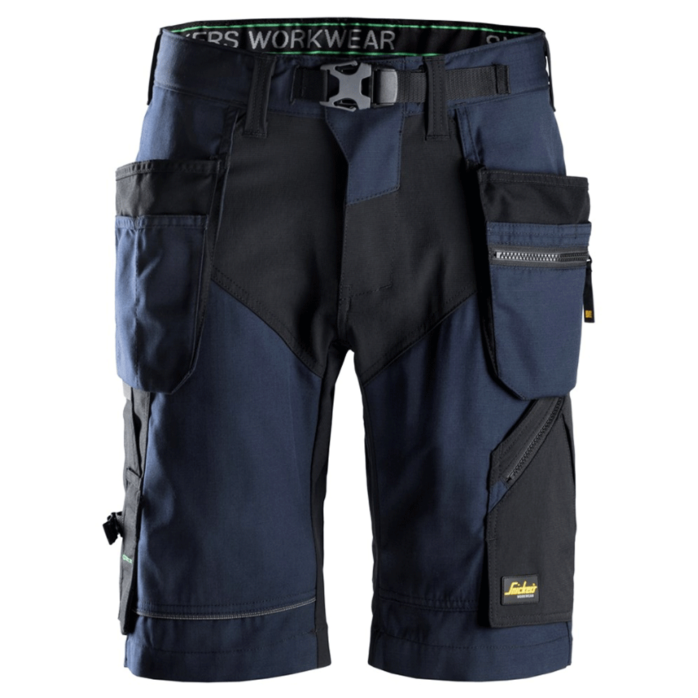Snickers 6904 FlexiWork Holster Pocket Work Shorts Navy Blue / Black / Waist Size 36" / Snickers Size: 52