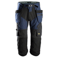 Snickers 6905 FlexiWork Holster Pocket Pirate Work Trousers Navy Blue/Black Waist Size 31" - Short Leg