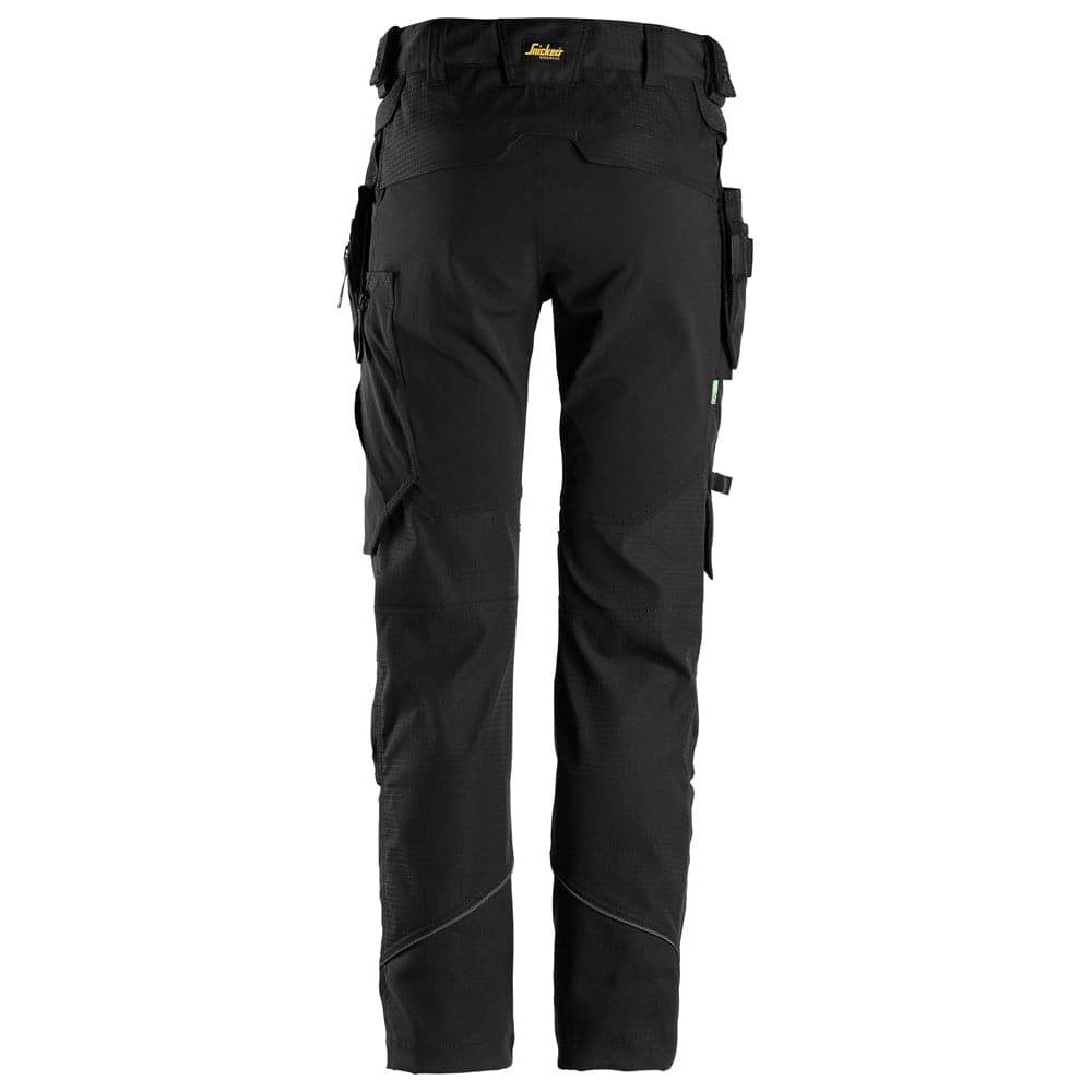 Snickers 6972  FlexiWork, Work Trousers+ Detachable Holster Pockets Black / 36" Waist - 32" Leg