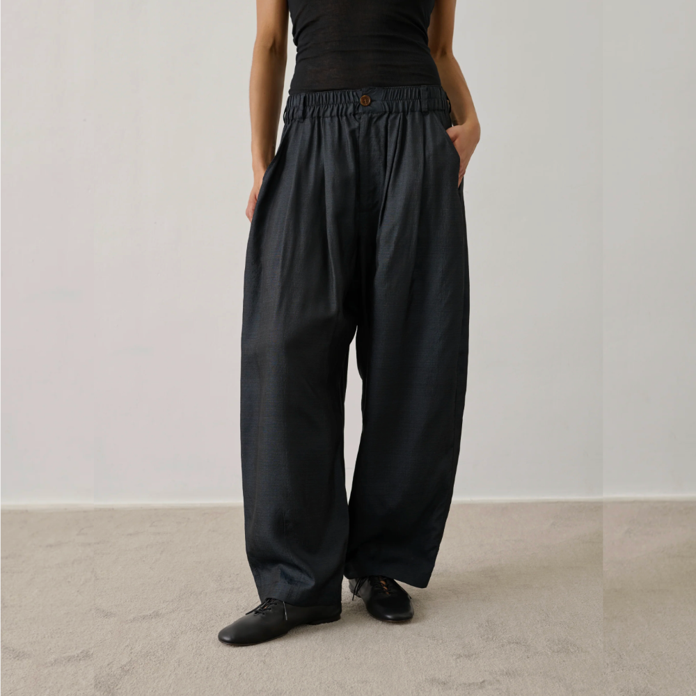 Soeur Vernon Trousers - Black Silk
