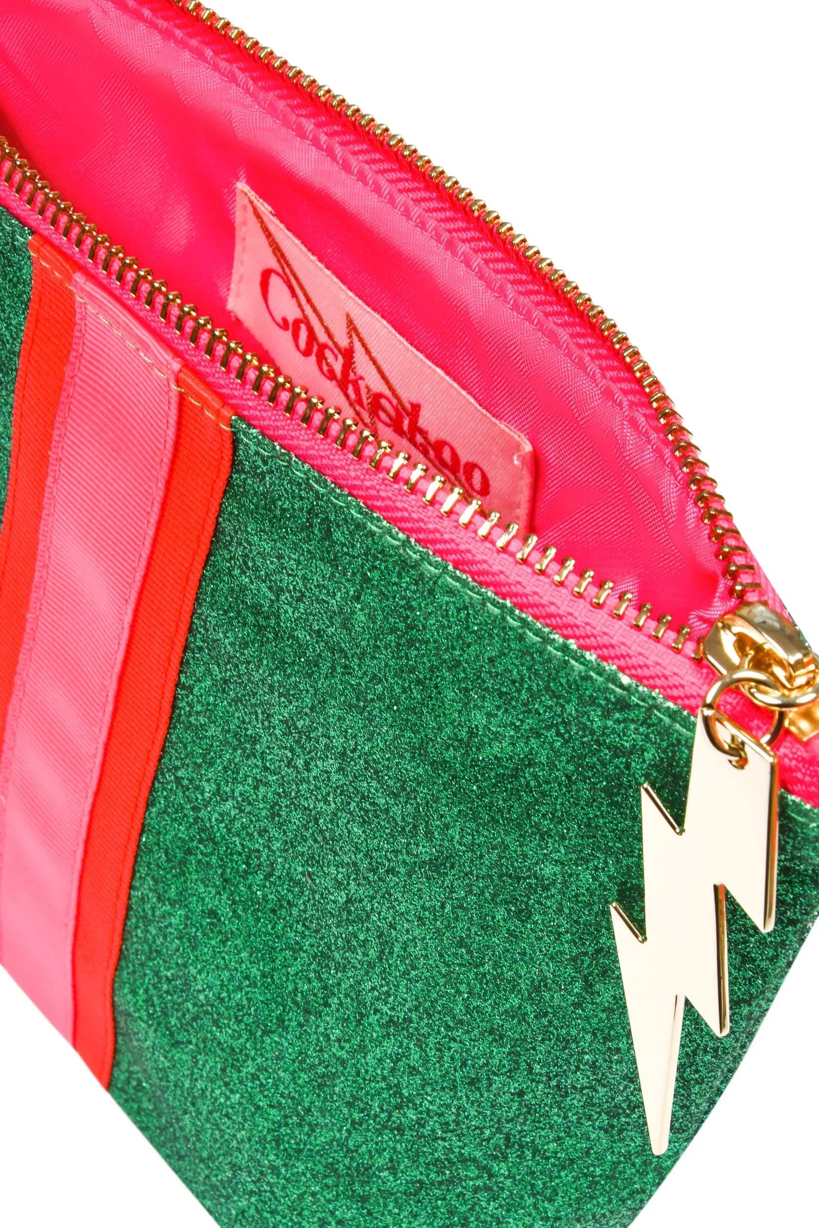Cockatoo Washbag in Glitter Green