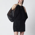 Black off-shoulder blouse