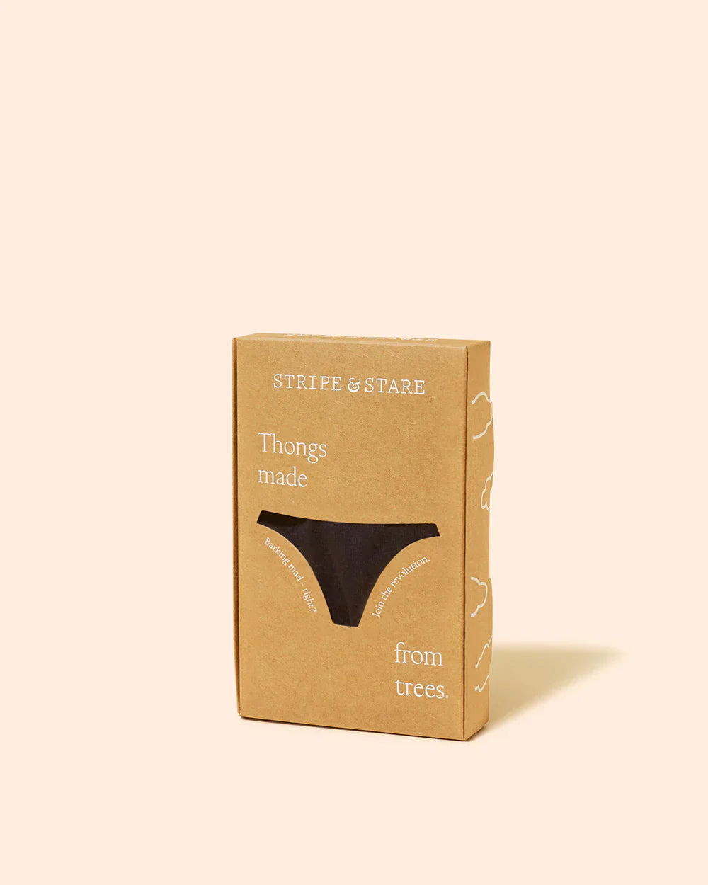 Stripe & Stare Thong in Black