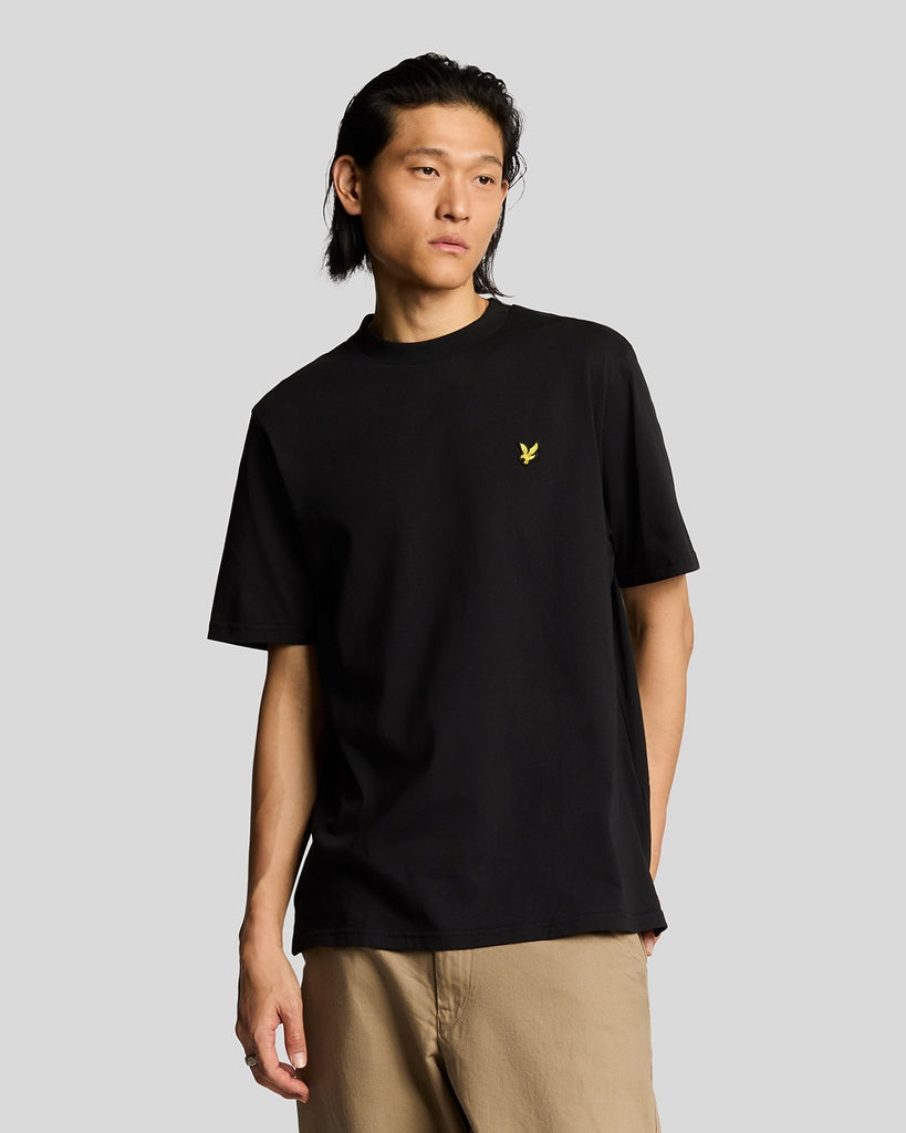 Lyle & Scott Mens Oversized Cotton Crew Neck T-Shirt | Jet Black