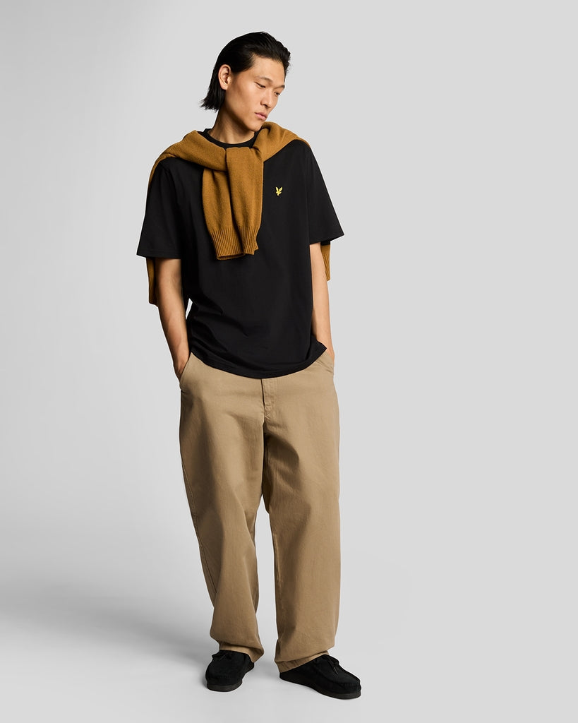 Lyle & Scott Mens Oversized Cotton Crew Neck T-Shirt | Jet Black