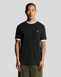 Lyle & Scott Mens Ringer T-Shirt | Jet Black White