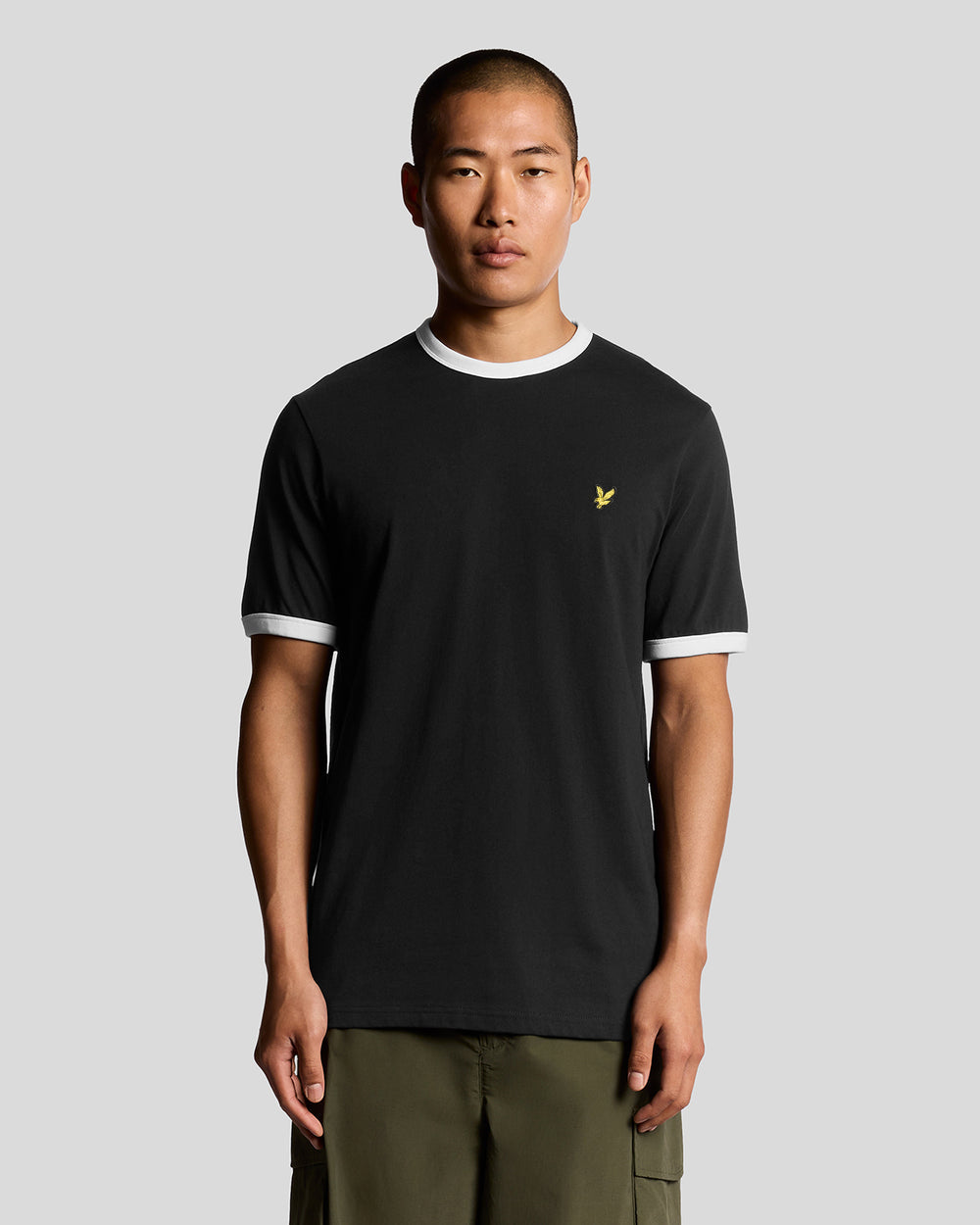 Lyle & Scott Mens Ringer T-Shirt | Jet Black White
