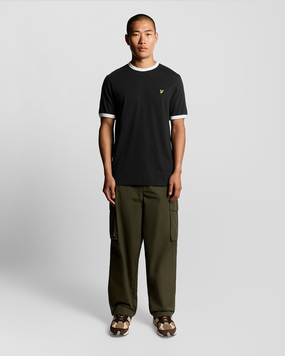 Lyle & Scott Mens Ringer T-Shirt | Jet Black White