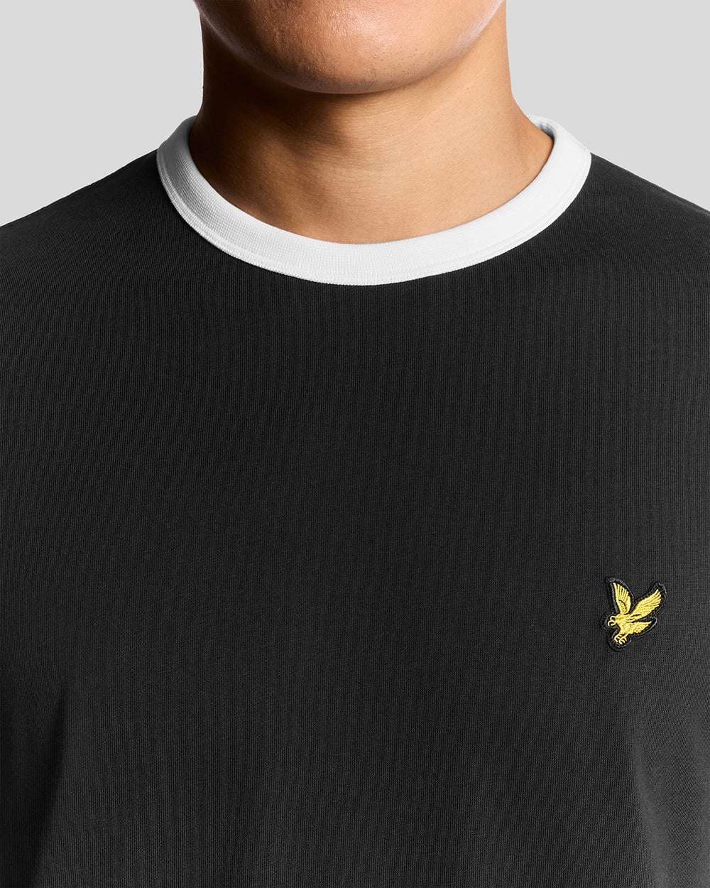 Lyle & Scott Mens Ringer T-Shirt | Jet Black White