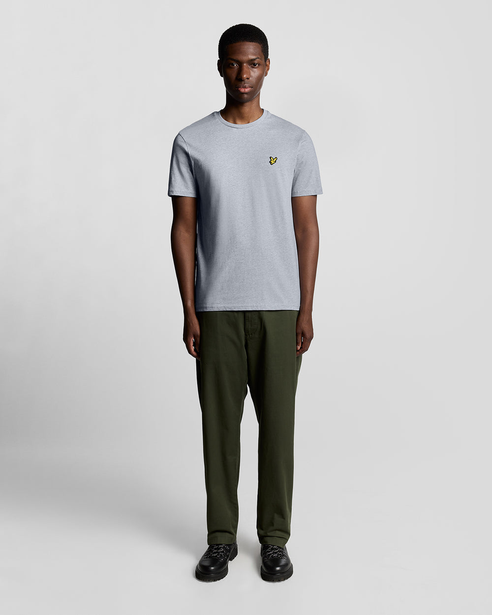 Lyle & Scott Mens Cotton Crew Neck T-Shirt | Light Grey Marl