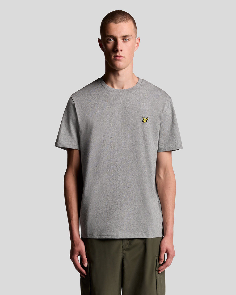 Lyle & Scott Mens Cotton Crew Neck T-Shirt | Mid Grey Marl