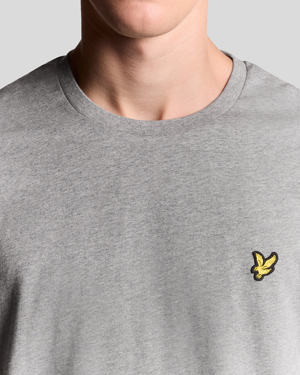 Lyle & Scott Mens Cotton Crew Neck T-Shirt | Mid Grey Marl