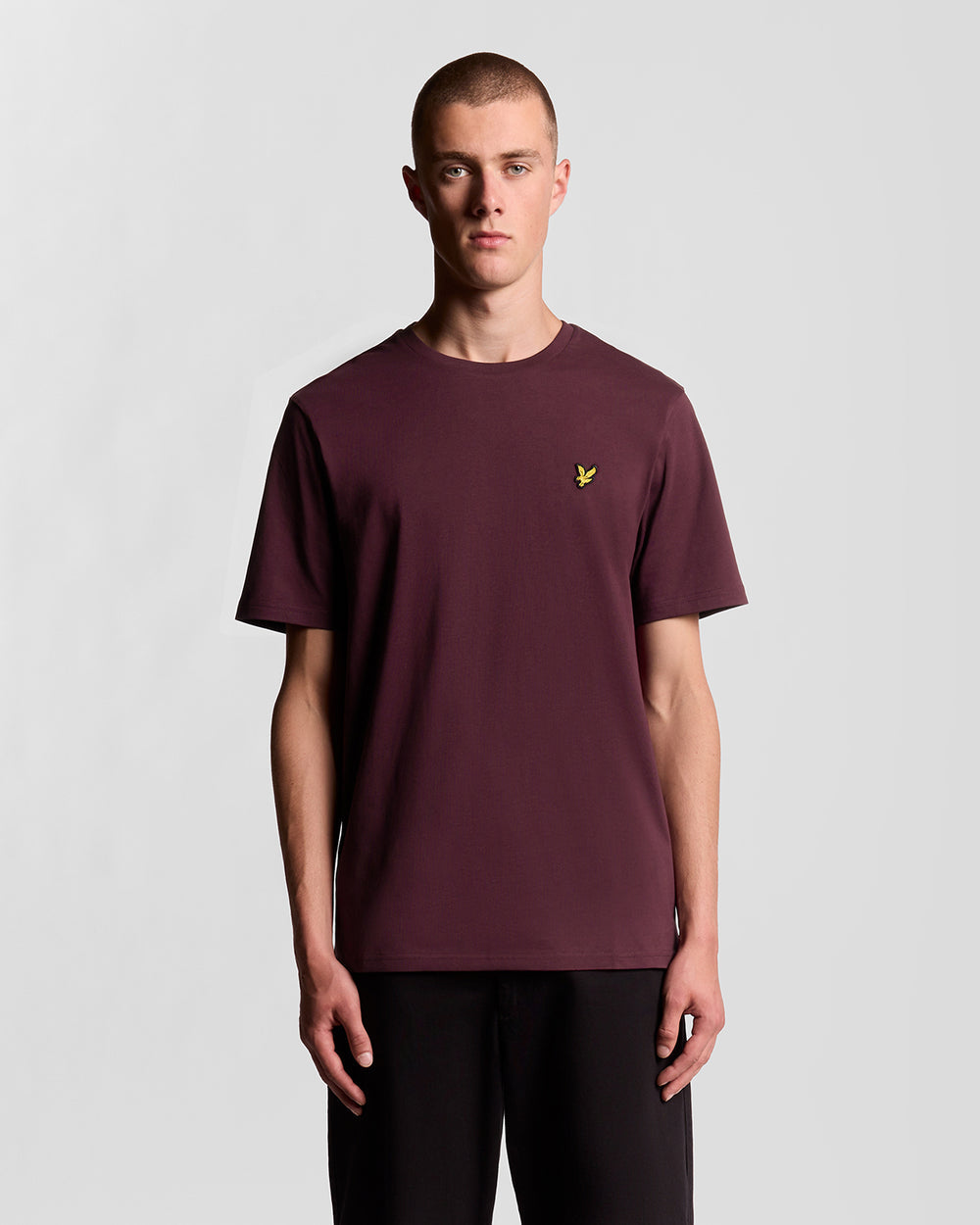 Lyle & Scott Mens Cotton Crew Neck T-Shirt | Burgundy