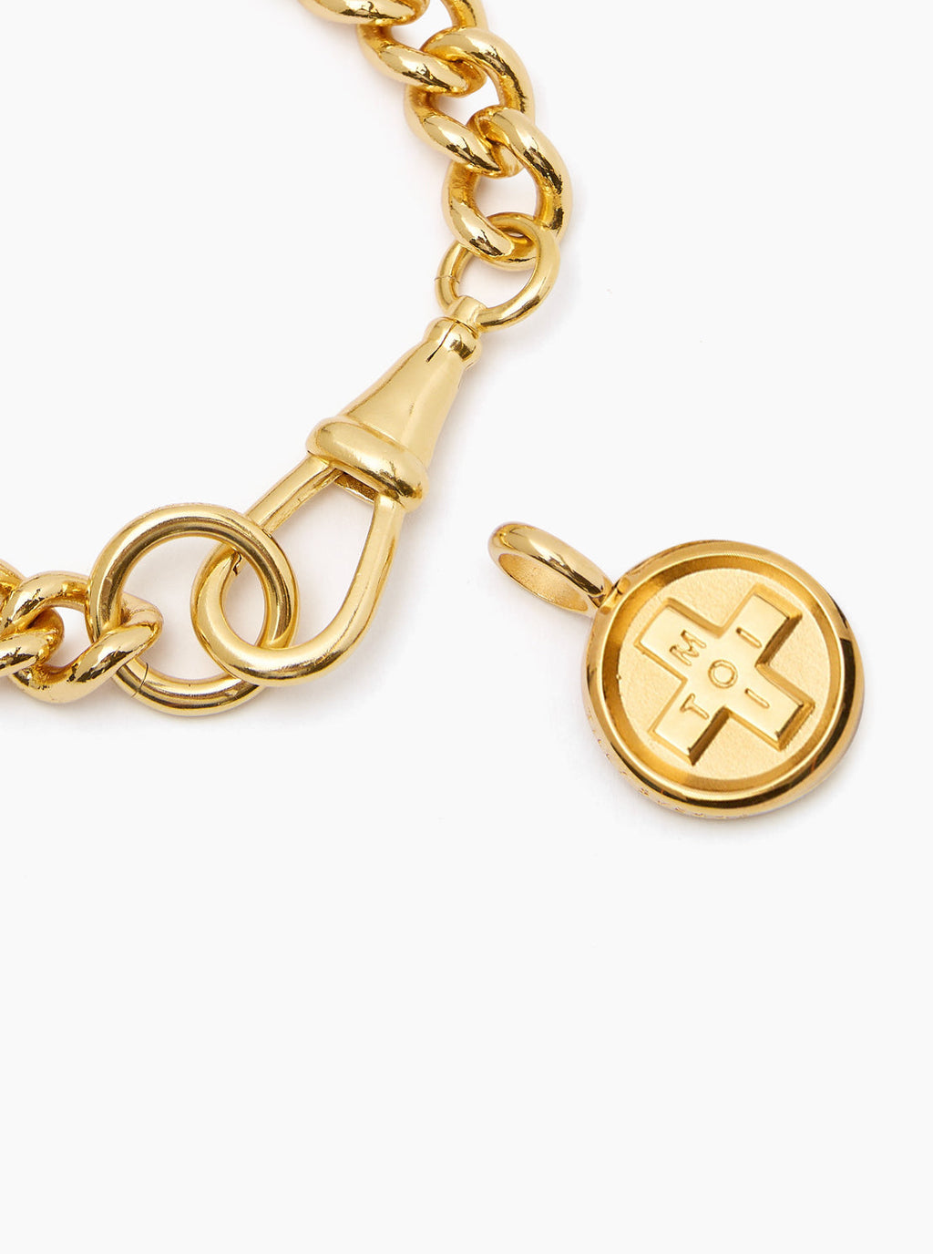 Tilly Sveaas Moi + Toi Gold Large Disc on Curb Clip Bracelet
