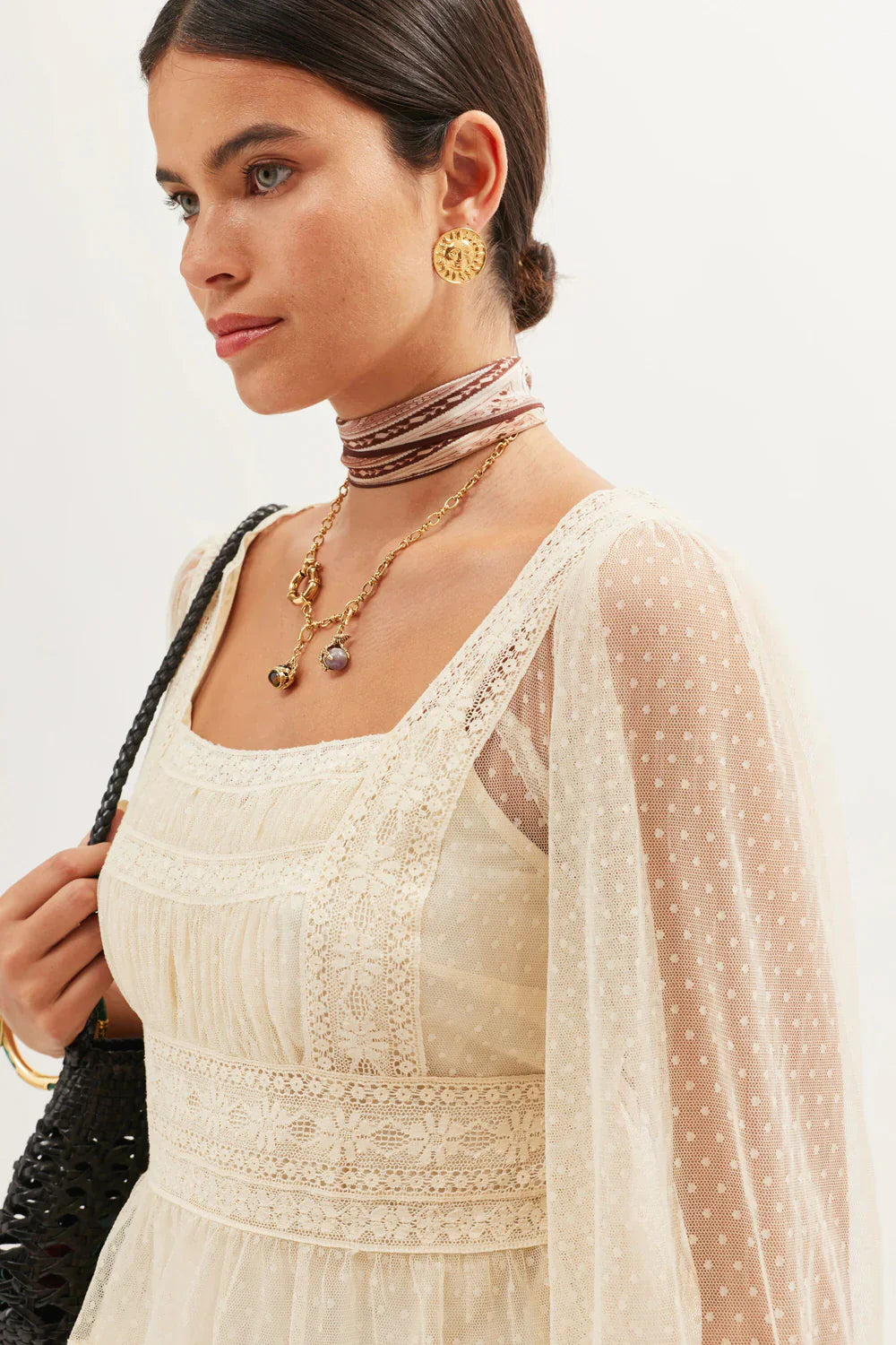 RIXO Tyla Top in Vintage Cream