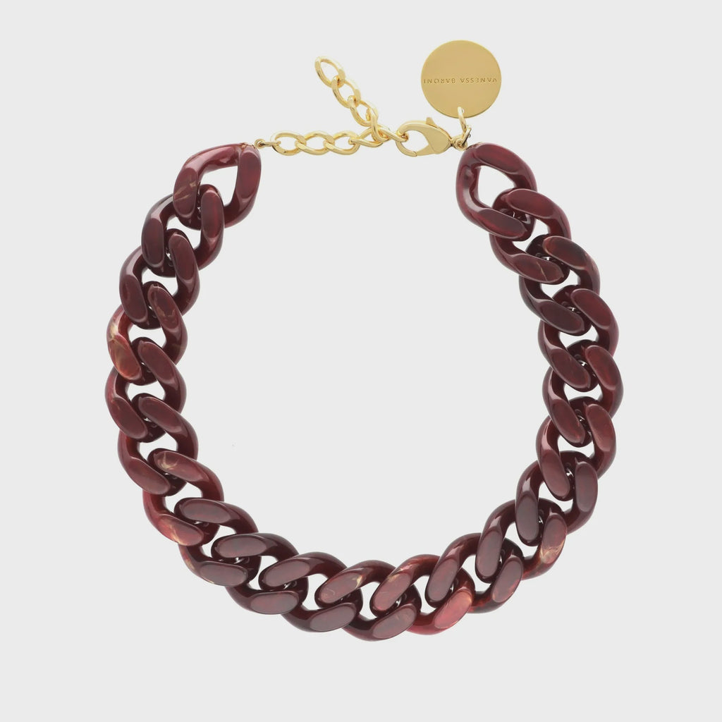 Vanessa Baroni Flat  Chain Bordeaux  Marble