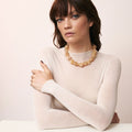 Vanessa Baroni Stone Shaped Necklace in Honey Marble