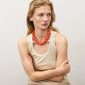 Vanessa Baroni Raffia Beads in Orange