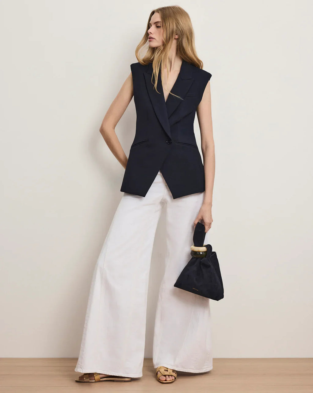 Veronica Beard Ciel Vest in Navy