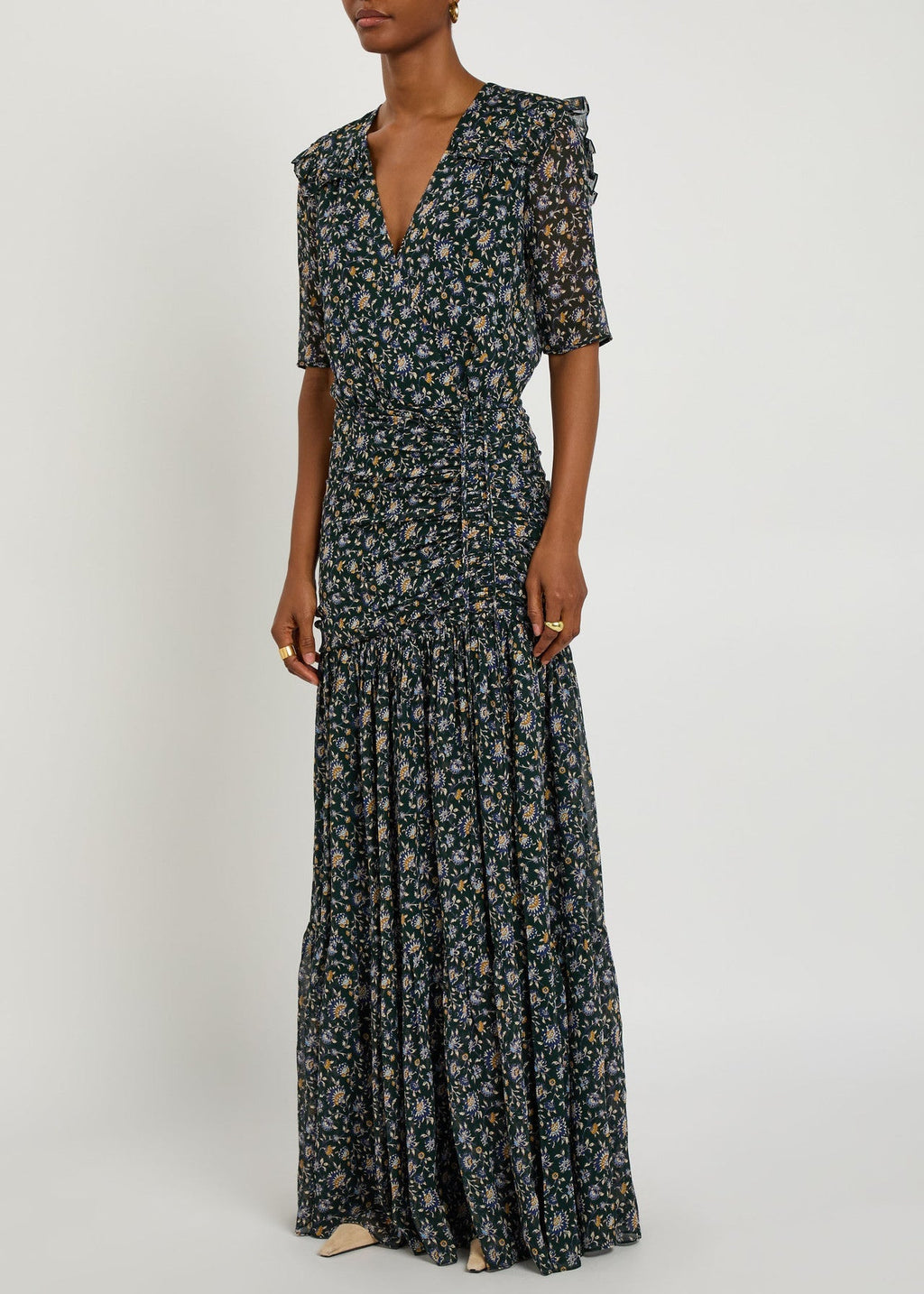 Veronica Beard Mick Dress in Dk Hunter Green