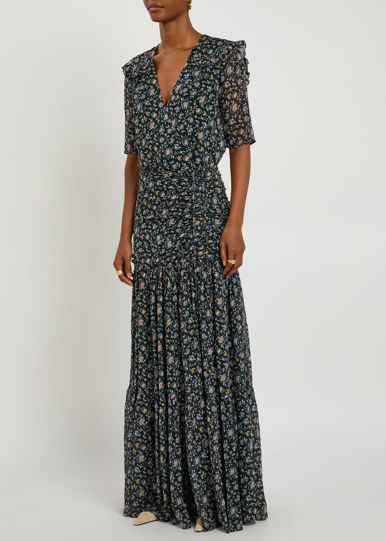 Veronica Beard Mick Dress in Dk Hunter Green