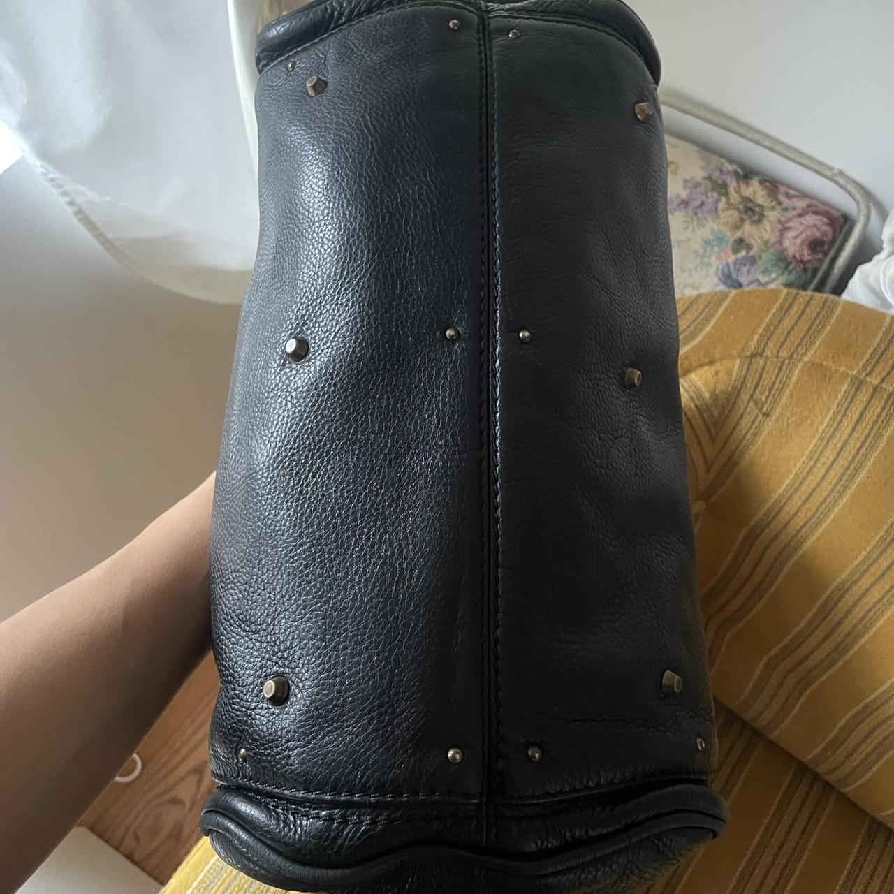 Vintage Classic Regular Size Black Leather Chloé Paddington Bag with Brass-toned Hardware