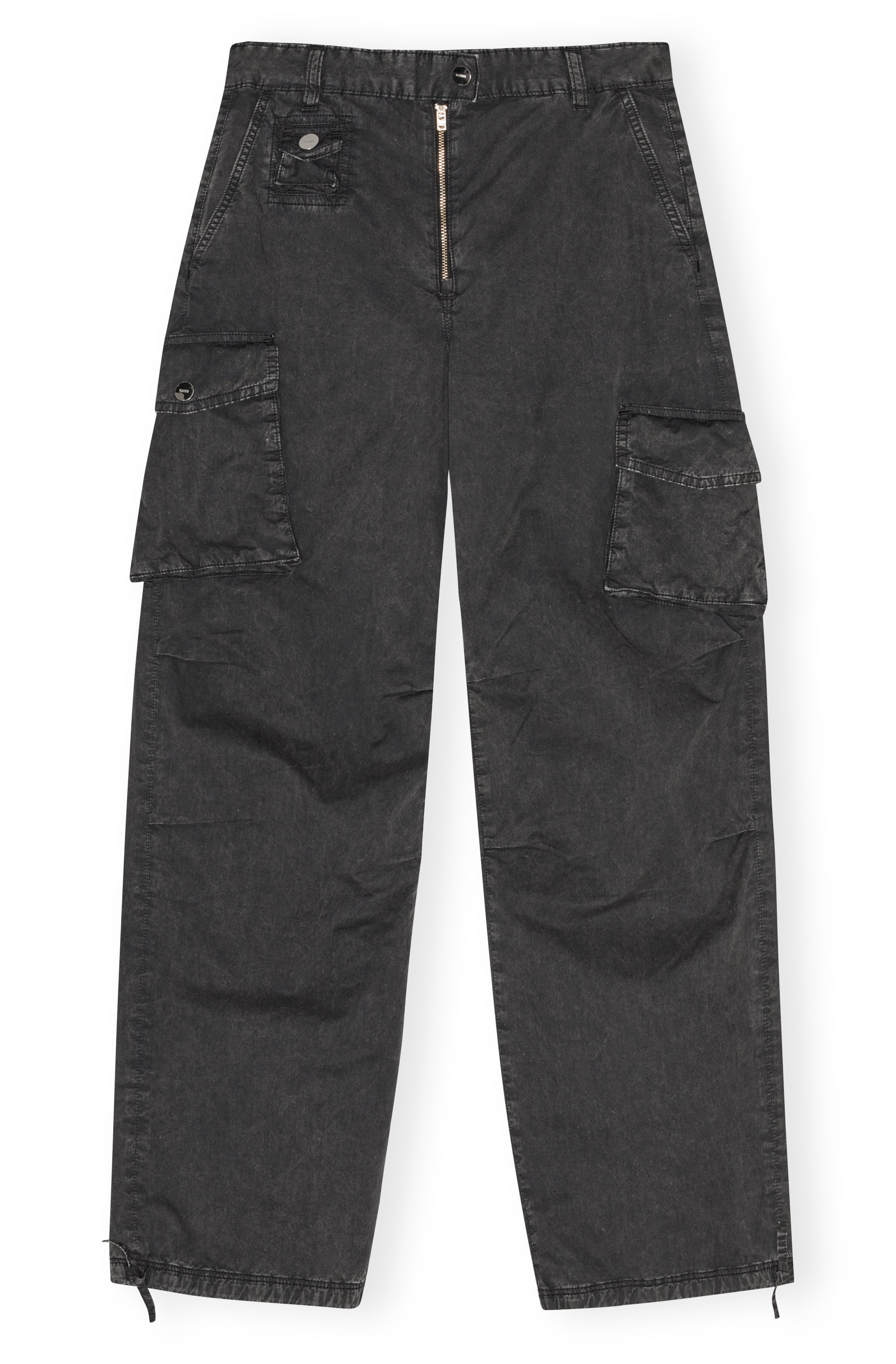 Ganni Washed Cotton Twill Pants
