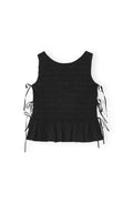 Ganni Cotton Poplin Smock Tie String Top